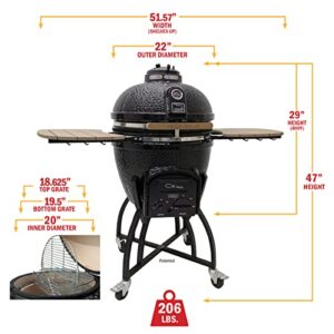 VISION Grills Ceramic Kamado (Large, Black Bundle)