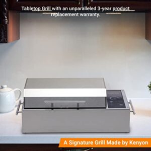 Kenyon Frontier Portable Electric Grill, Single Burner With IntelliKEN Touch Control, Stainless Steel Body, Rust-Proof Grill, UL-Approved For Indoor And Outdoor Use, Dishwasher Safe Grates, 120V