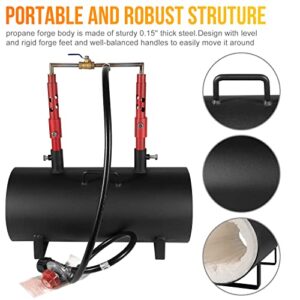 Open Structure Portable Propane Forge Double Burner, High Capacity Portable Propane Forge for Knife and Tool Making Equipment