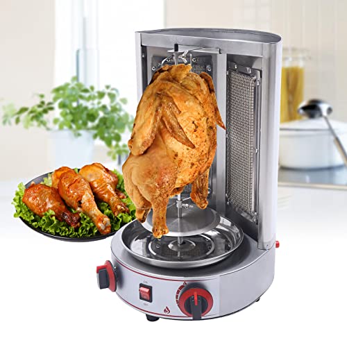 Shawarma Grill Machine Countertop Vertical Rotating Rotisserie Shawarma Machine 110V Doner Kebab Machine Meat Grill Broiler Shawarma Gyro Grilling with Meat Catch Pan for Family Restaurants Gatherings