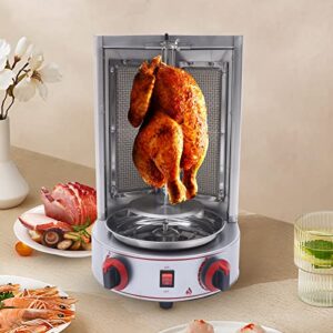 Shawarma Grill Machine Countertop Vertical Rotating Rotisserie Shawarma Machine 110V Doner Kebab Machine Meat Grill Broiler Shawarma Gyro Grilling with Meat Catch Pan for Family Restaurants Gatherings