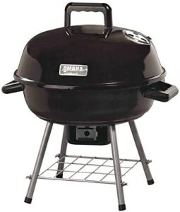 duke grills omaha 14” kettle charcoal grill - portable small grill for bbqs, camping, rv, balcony, boat - sturdy steel with porcelain finish - 156 square inch cooking surface