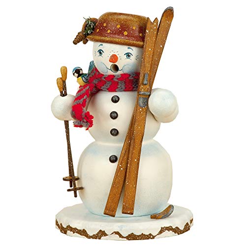 German Incense Smoker Winterchild Snowman - 20cm / 8inch - Hubrig Volkskunst