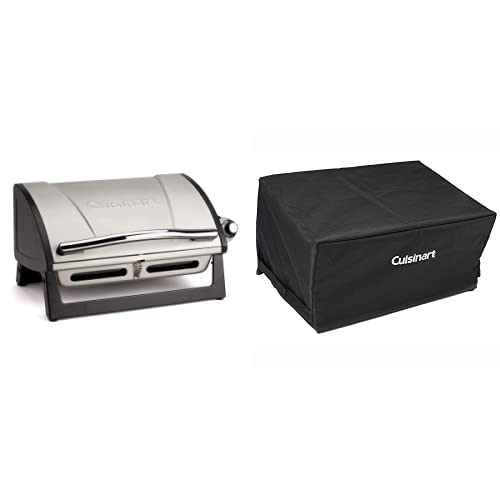 Cuisinart Grill Bundle - Grillster 8,000 BTU Portable Propane Tabletop Gas Grill & Grillster Portable Grill Cover