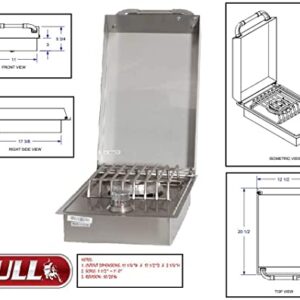 BULL GRILLS The Angus 30" Grill Natural Gas with Single Side Burner, Stainless Steel Sink,Grill Cover, Refrigerator, Door & Drawer Combo with 5 in 1 BBQ Tool Set | FREE Bio-Ethanol Table-top Fire pit