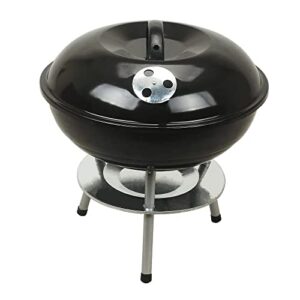 J&V TEXTILES BBQ Round Grill, 14 Inch Portable Charcoal Grill, Lightweight Grill for Barbecue Party, Dual Vents for Temp & Charcoal Control