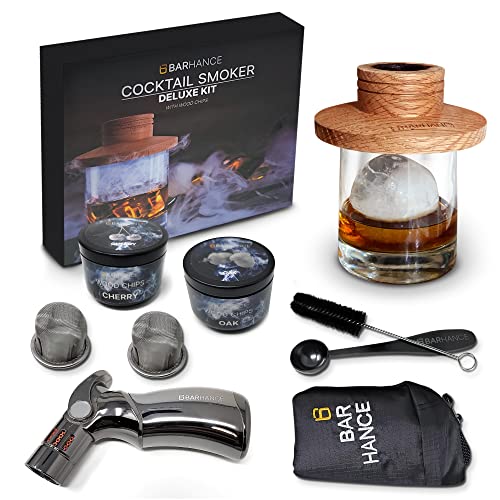 Cocktail Smoker Kit - Whiskey Smoker kit with Carry Bag - Old Fashioned smoker Kit - Bourbon Smoker Kit With Torch With Wood Chips& Tools - Cocktail Smoker Kit with Torch | old fashioned cocktail kit