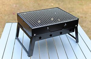 itta portable tabletop notebook bbq grill, outdoor heavy-duty folding charcoal picnic bbq grill.