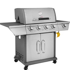 royal gourmet gg4302s 4 propane gas grill with side burner, 57,000btu, stainless steel