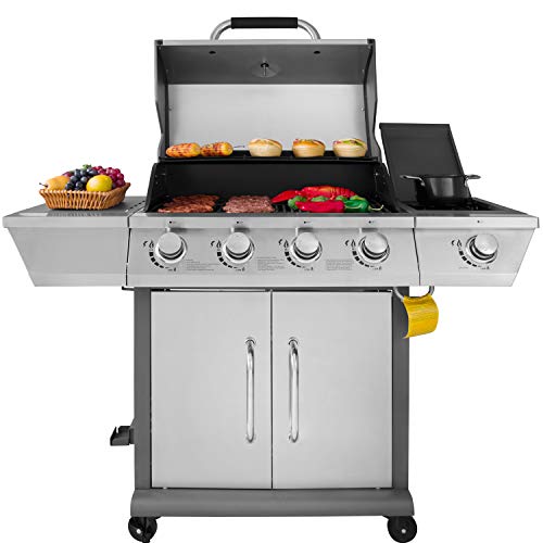 Royal Gourmet GG4302S 4 Propane Gas Grill with Side Burner, 57,000BTU, Stainless Steel