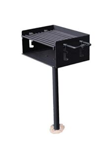 easychef heavy duty outdoor park style charcoal & wood grill with in ground post (no base)