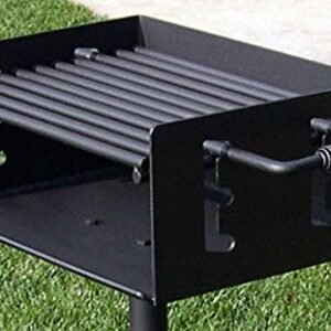 EasyChef Heavy Duty Outdoor Park Style Charcoal & Wood Grill with In Ground Post (No Base)