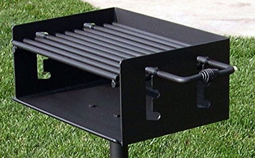 EasyChef Heavy Duty Outdoor Park Style Charcoal & Wood Grill with In Ground Post (No Base)