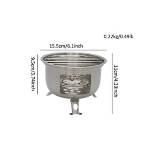 Portable Camping Small Charcoal Grill Stainless Steel Mini Barbecue Stove Campfire Cookware for Outdoor Hiking Traval Picnic BBQ