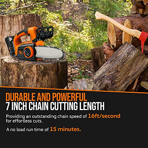 SuperHandy Trailer Dolly Electric Power 3600LBS Max Trailer Weight, 600LBS Max Tongue Weight & Chainsaw Mini 8-Inch Cordless Electric 20V 2.0Ah Lightweight [Bundle Deal]