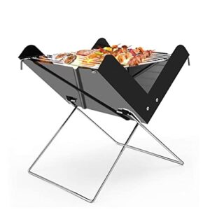 slatiom stainless steel grill x-shaped foldable bbq stove portable barbecue oven outdoor camping picnic charcoal carbon baking grill
