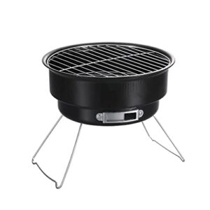 slatiom portable barbecue grill non-stick folding barbecue grill mini round outdoor camping picnic barbecue tool