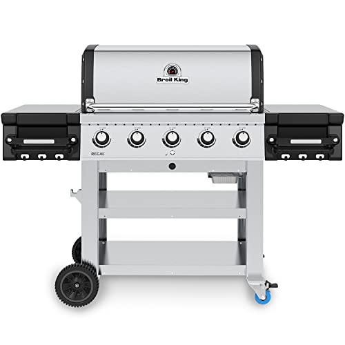 Broil King 886114 Regal S 520 Commercial Propane Gas Grill, 5-Burner, Stainless Steel