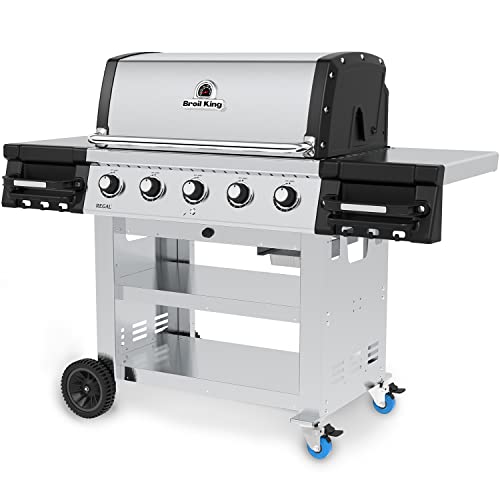 Broil King 886114 Regal S 520 Commercial Propane Gas Grill, 5-Burner, Stainless Steel