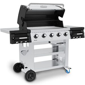 Broil King 886114 Regal S 520 Commercial Propane Gas Grill, 5-Burner, Stainless Steel