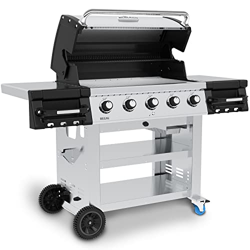 Broil King 886114 Regal S 520 Commercial Propane Gas Grill, 5-Burner, Stainless Steel