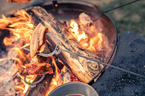 Barebones Roasting Sticks (2)- BBQ Accessories, S'more Sticks and Hot Dog Roasting Sticks for Campfire - Large Metal Skewers