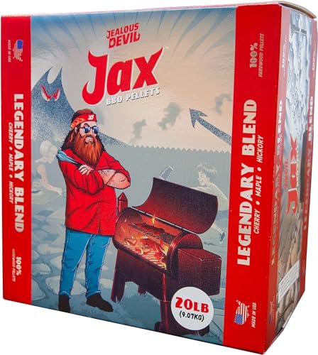 Jealous Devil Jax Legendary Blend BBQ Pellets, 20 lbs, Box, Brown, 320 OZ (JDJAXLEGEND20)