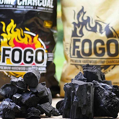 FOGO Premium Oak Restaurant Grade All-Natural Hardwood Medium and Small Sized Lump Charcoal for Grilling and Smoking, 17.6 Pound Bag