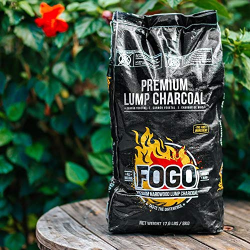 FOGO Premium Oak Restaurant Grade All-Natural Hardwood Medium and Small Sized Lump Charcoal for Grilling and Smoking, 17.6 Pound Bag