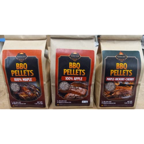 Lumber Jack BBQ 7 Varieties BBQ Pellet Pack - 1 Pound Bags - 100 Percent (Apple, Cherry, Pecan, Hickory, Maple-Hickory-Cherry, Mesquite and Maple) - 2Day Shipping