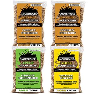 smokehouse products wood chips 4 pack assortment, brown, one size (9794-000-0000)