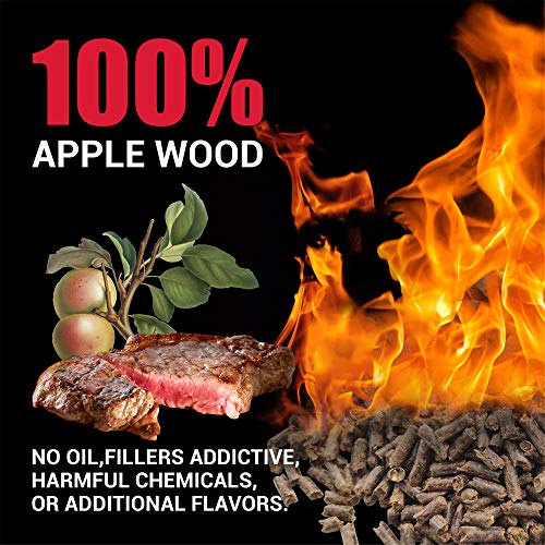 ASMOKE Wood Pellets for Smoker Grill, 100% Pure Food-Grade Apple Hardwood Pellets Straight from The Orchard, Perfect for Pellet Smokers, Outdoor Grill | Mild Sweet, Smoky Wood-Fired Flavor, 20 lbs.