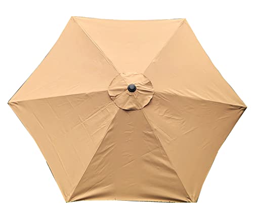 BELLRINO DECOR Replacement MEDIUM COFFEE/TAUPE STRONG & THICK Umbrella Canopy for 9ft 6 Ribs MEDIUM COFFEE/TAUPE (Canopy Only) (MEDIUM COFFEE 96)