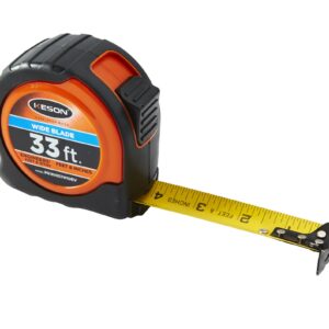 Keson PG181033WIDEV Short Tape Measure with Nylon Coated Steel Wide Blade (Graduations: 1/10, 1/100 & ft., in., 1/8), 1-3/16-Inch by 33-Foot