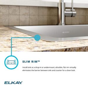 Elkay Crosstown ECTSRA33229TBG1 Equal Double Bowl Dual Mount Stainless Steel Kitchen Sink Kit with Aqua Divide