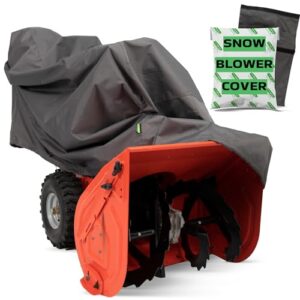 hybrid covers snow blower cover v2.0 suits two stage snowblower, heavy duty cover, universal size, 600d marine grade waterproof solution dyed fabric with fade resistant uv protection