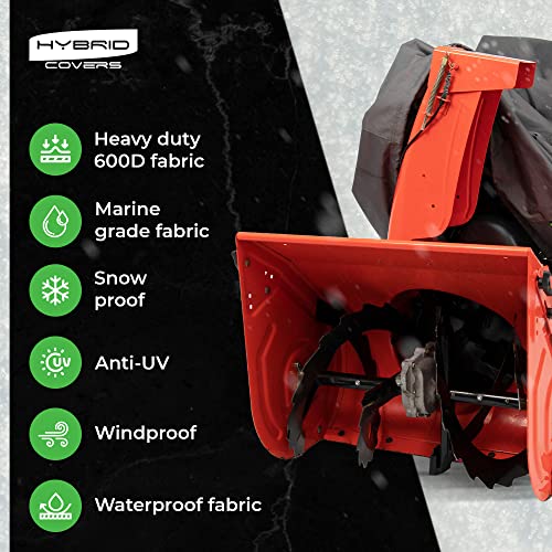 Hybrid Covers Snow Blower Cover V2.0 Suits Two Stage Snowblower, Heavy Duty Cover, Universal Size, 600D Marine Grade Waterproof Solution Dyed Fabric with Fade Resistant UV Protection