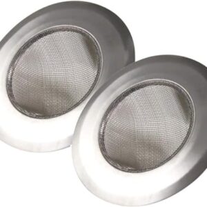 Stainless Steel Kitchen Sink Strainer Large Wide Rim 4.5" Set of 2