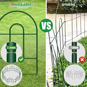 AMAGABELI GARDEN & HOME 35 Panels Decorative Garden Fence 50ft (L)x 18in(H) Rustproof Green Iron Landscape Folding Garden Fencing Panel Border Edge Edging Patio Flower Bed Animal Barrier For Dog