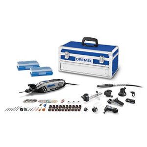 dremel 4300-9/64 versatile corded rotary tool kit with flex shaft and hard storage case, high power & performance, variable speed- engraver, etcher, sander, and polisher, ultimate gift for the diyer