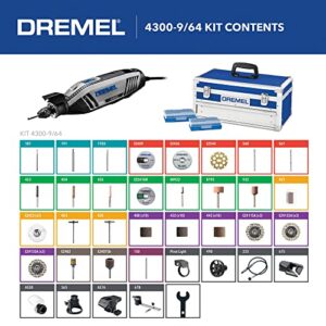 Dremel 4300-9/64 Versatile Corded Rotary Tool Kit with Flex Shaft and Hard Storage Case, High Power & Performance, Variable Speed- Engraver, Etcher, Sander, and Polisher, Ultimate Gift for the DIYER