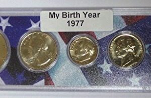 1977-5 Coin Birth Year Set in American Flag Holder Uncirculated