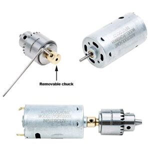 AUTOTOOLHOME Mini DC 12V Electric Hand Drill Motor PCB & Twist Drills Set 1/88-1/6 inch JT0 Chuck Jewelry Craft Drill Kit