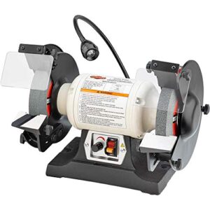 shop fox w1840 variable-speed grinder with work light, 8",black,white