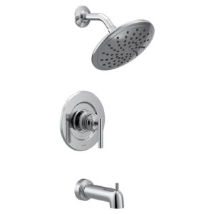moen gibson chrome posi-temp pressure balancing modern tub and shower trim with 8-inch rainshower valve required, t3003ep