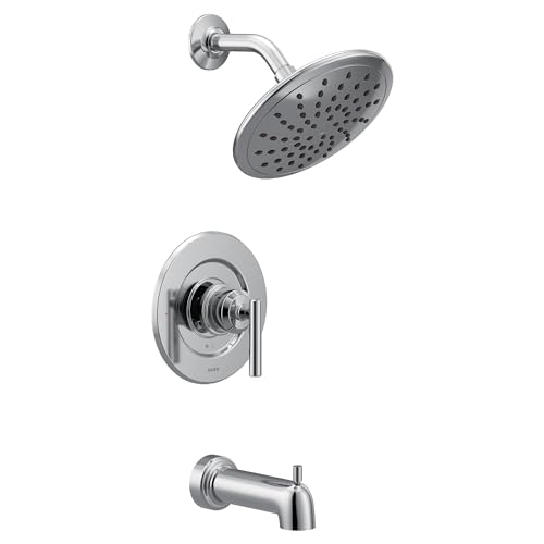 Moen Gibson Chrome Posi-Temp Pressure Balancing Modern Tub and Shower Trim with 8-Inch Rainshower Valve Required, T3003EP