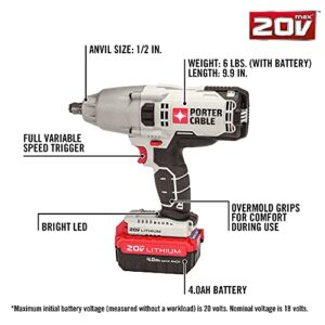 PORTER-CABLE 20V MAX Impact Wrench, 1/2-Inch (PCC740LA)