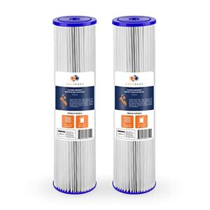 aquaboon 5 micron 20" x 4.5" pleated sediment water filter replacement cartridge | whole house sediment filtration | compatible with ecp5-bb, ap810-2, hdc3001, cp5-bb, spc-45-1005, ecp1-20bb, 2-pack