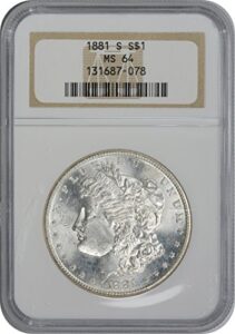 1881-s morgan silver dollar, ms64, ngc