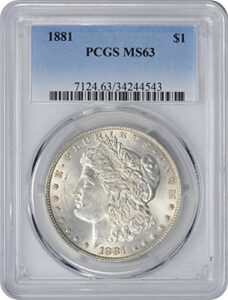 1881-p morgan silver dollar, ms63, pcgs